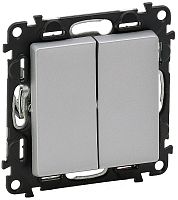 Выключатель без рамки Legrand Valena Life 2-кл. алюминий картинка